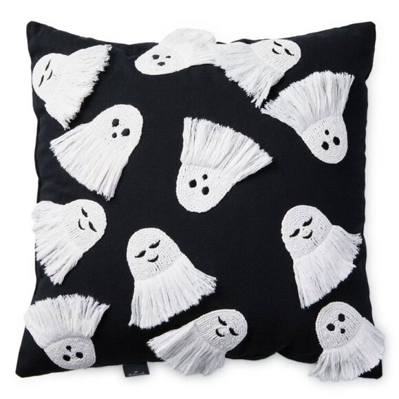 Fringe Ghosts Halloween Pillow | Hallmark | 16X16 - Picture 1 of 6